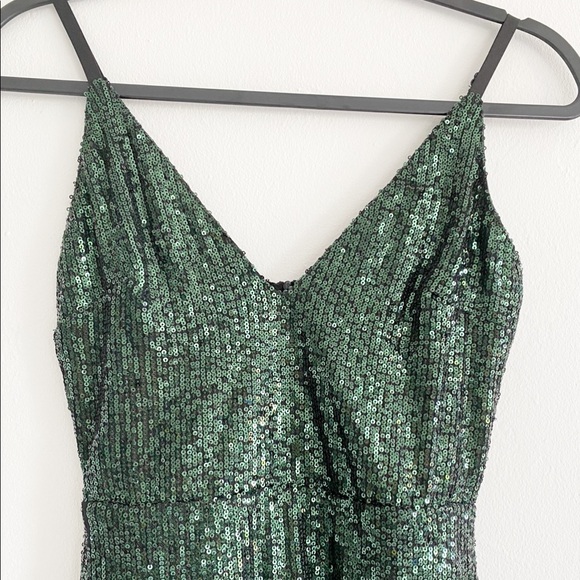 Olive Green Sequin Dress - Picture 3 of 7